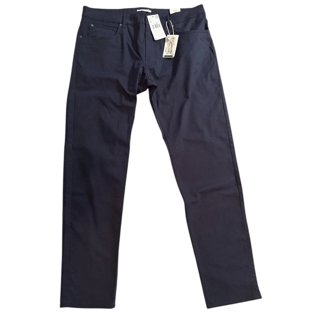 NWT MNG MAN PISA Slim Fit Navy Blue 5 Pocket Pants Mens‎ Size 36x33